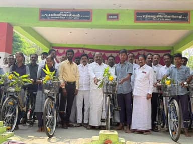 கலசபாக்கம்: கலசப்பாக்கம் தொகுதியில் பள்ளி மாணவர்களுக்கு எம் எல் ஏ மிதிவண்டிகளை வழங்கினார்