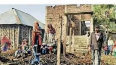 बरहरा: रघुवंशनगर टोला के छोटकी मस्जिद के समीप आग लगने से बासा सहित मवेशी जल गए