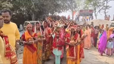 विद्यापति नगर: नवीन शिवलिंग स्थापना के लिए 551 कन्याओं की भव्य कलश शोभायात्रा