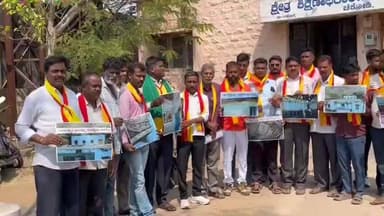 ಚಿಕ್ಕೋಡಿ: ಸರ್ಕಾರಿ ಶಾಲೆಗಳಿಗೆ ಮೂಲಸೌಕರ್ಯ ಒದಗಿಸುವಂತೆ ಆಗ್ರಹಿಸಿ ಪಟ್ಟಣದಲ್ಲಿ ಕರವೇ ಬೃಹತ್ ಪ್ರತಿಭಟನೆ