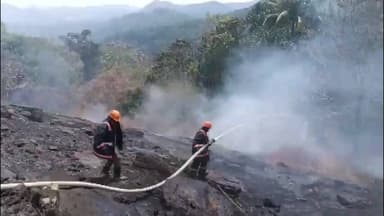 ഇടുക്കി: ഭൂമിയാങ്കുളത്ത് വൻ കാട്ടുതീ, നാട്ടുകാരും ഫയർഫോഴ്സും ചേർന്ന് തീ നിയന്ത്രണ വിധേയമാക്കി