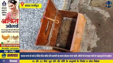 सादात नगर के वार्ड 6 स्थित शिव मंदिर की दानपेटी का ताला तोड़कर रुपए चोरी, श्रद्धालुओं में आक्रोश