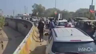 किशनगढ़: दो वाहनों की टक्कर के बाद किशनगढ़ में बीच सड़क पर हुई जंग, रूपनगढ़ रोड ROB पर हादसे से लगा लंबा जाम