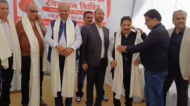 कालका: पंजाबी सभा, अरोड़ा खत्री और कैमिस्ट एसोसिएशन पिंजौर ने पिंजौर में लगाया ब्लड डोनेशन कैंप