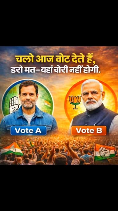 अगर आज चुनाव होते, तो आप किसे वोट देते? 🤔
वोट – A
वोट – B
अपना जवाब कमेंट में ज़रूर बताएं 👇
