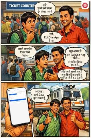 #RailOne से अनारक्षित टिकट बुकिंग हुई आसान, तेज और पहले से ज्यादा किफायती भी!🚉📲