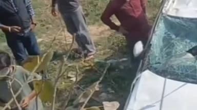 ਖਰੜ: ਮੁੱਲਾਪੁਰ ਵਿਖੇ ਫਲਾਈ ਓਵਰ ਤੋ ਡਿੱਗੀ ਕਾਰ