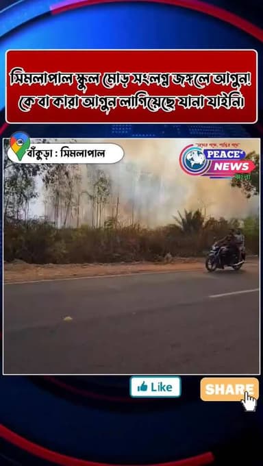 সিমলাপাল স্কুল মোড় সংলগ্ন জঙ্গলে আগুন!