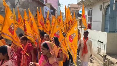 श्रद्धा और उल्लास के साथ निकाली गई बाबा श्याम की भव्य निशान यात्रा #live #viral #nishan #yatra #baba