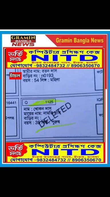 চাঁচলে তীব্র চাঞ্চল্য-জীবিত ভোটার বাদ, মৃ//তে/র নাম বহাল
#মালদা
#চাঁচল
#ইমামপুর
#ভোটার_তালিকা
#ডিলিটেড_নাম
#এসআইআর
#নি...