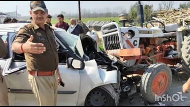 देवबंद: नागल स्टेट हाइवे पर गांव बसेड़ा के पास कार और गन्ने से लदी ट्रैक्टर बुग्गी की टक्कर, दोनों चालक गंभीर घायल