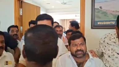 ದಾವಣಗೆರೆ: ಮತ್ತೆ ಭುಗಿಲೆದ್ದ ಜಿಲ್ಲಾ ಬಿಜೆಪಿ ಭಿನ್ನಮತ; ನಗರದಲ್ಲಿ ತೀವ್ರ ಆಕ್ರೋಶ ಎದುರಿಸಿದ ವಿಜಯೇಂದ್ರ