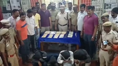 விழுப்புரம்: விழுப்புரத்தில் நகை வியாபாரியிடம் கத்தியை காட்டி மிரட்டி 4 கிலோ தங்க நகை பணம் வழிப்பறி செய்த வழக்கில் 4 பேரை போலீசார் கைது செய்து 4 கிலோ தங்க நகைகளை