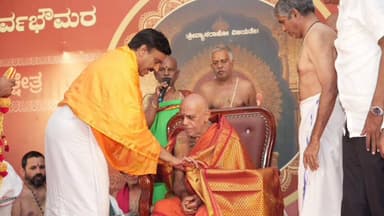 ಗಂಗಾವತಿ: ಆನೆಗುಂದಿಯ ಪವಿತ್ರ ಕ್ಷೇತ್ರವಾದ ನವಬೃಂದಾವನದಲ್ಲಿ ವ್ಯಾಸರಾಜ ಗುರುಸಾರ್ವಭೌಮರ 487ನೇ ಆರಾಧನಾ ಮಹೋತ್ಸವ; ಶಾಸಕ ಗಾಲಿ ಜನಾರ್ಧನರಡ್ಡಿ ಭಾಗಿ