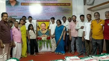 தருமபுரி: தர்மபுரி வள்ளல் ஜடையப்பா செட்டியார் சத்திரம் முன்பாக டி ஏ எம் எஸ் கண்ணன் 80 ஆவது பிறந்தநாள் விழாவை முன்னிட்டு நலத்திட்ட உதவிகள் வழங்கப்பட்டது.