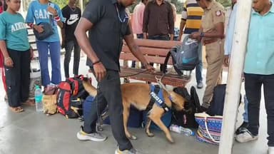 திருப்பூர் தெற்கு: திருப்பூர் ரயில் நிலையத்தில் மோப்பநாய் உதவியுடன் கஞ்சா சாக்லேட் கொண்டு வந்தவர் கைது செய்யப்பட்டு சாக்லேட் பறிமுதல் செய்யப்பட்டது