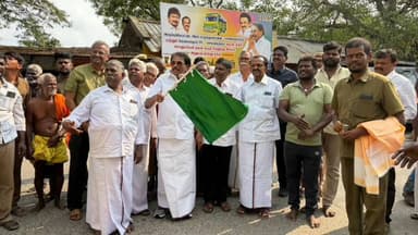 அருப்புக்கோட்டை: பாலவனத்தம் கிராமத்தில் இருந்து கோபாலம் கிராமத்திற்கு புதிய மினி பேருந்து சேவையை வருவாய்த்துறை அமைச்சர் கொடியசைத்து தொடங்கி வைத்தார்