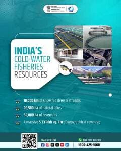 Where snow-fed rivers meet high-altitude lakes❄️
With over 5.33 lakh sq. km of geographical coverage, India’s vast Cold water ecosystem is more than just a landscape; it’s