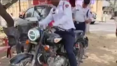 रेवाड़ी: रेवाड़ी में पटाखे वाली बुलेट पर पुलिस का शिकंजा, काटे गए चालान