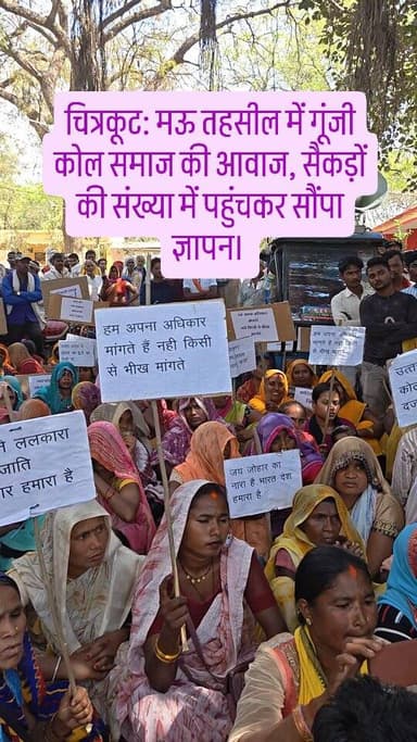 चित्रकूट: मऊ तहसील में गूंजी कोल समाज की आवाज, सैकड़ों की संख्या में पहुंचकर सौंपा ज्ञापन। #viralvideo #dainiknewssach #...