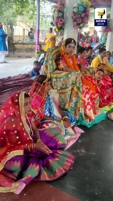 চর গণকী স্থিত রাধাকৃষ্ণ মন্দিরে নন্দ উৎসবের সমাপনী অনুষ্ঠান।