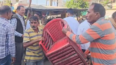 हनुमानगढ़: हनुमानगढ़ के मुख्य बाजार में नगर परिषद ने अतिक्रमण हटाने की कार्रवाई की, बाजार क्षेत्र में चला अभियान