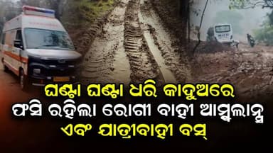 ଠିକା ସଂସ୍ଥାର ଅବହେଳା ଯୋଗୁଁ ଘଣ୍ଟା ଘଣ୍ଟା ଧରି କାଦୁଅରେ ଫସି ରହିଲା ରୋଗୀ ବାହୀ ଆମ୍ବୁଲାନ୍ସ ଏବଂ ଯାତ୍ରୀବାହୀ ବସ୍।
#boudha
#Boudh
#O...