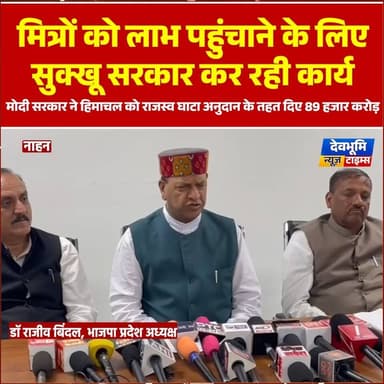 नाहन: मित्रों को लाभ पहुंचाने के लिए सुक्खू सरकार कर रही कार्य: बिंदल
#devbhoominewstimes #CMOHimachal #BJPHimachalPrade...