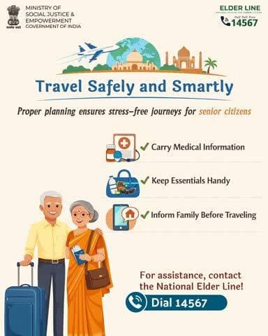 Every journey is safer when you’re prepared
Senior citizens are encouraged to carry essentials and stay connected. Dial 14567
#AgeingWithDignity
@railminindia