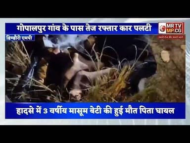 गोपालपुर गांव के पास तेज रफ्तार कार पलटी , हादसे में 3 वर्षीय मासूम बेटी की हुई मौत पिता घायल#din