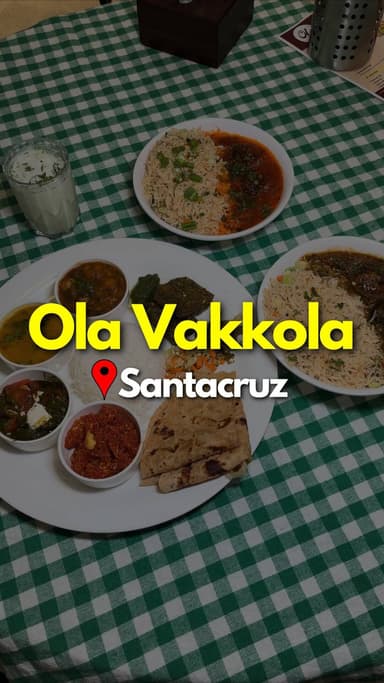 @olavakkolameals Santacruz ke iss place pe aapko milega ghar jaisa khana.
Thali starts from just ₹149
Order now 📞84258 ...