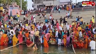 चैती छठ का पहला अर्घ्य || अस्ताचलगामी सूर्य को व्रतियों ने किया अर्घ्य समर्पित
#chhath #surybhagwan #sun #local #fatuha ...