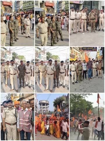 #रामनवमी_पर्व_2026 को शांतिपूर्ण माहौल में सम्पन्न कराने हेतु सक्रिय कटिहार पुलिस
आज दिनांक 26.03.2026 को Dy. Sp Traffic द्वारा नगर थाना क्षेत्र अंतर्गत विधि-व्यवस्था संधारण के लिए कटिहार पुलिस के साथ जुलूसों में लगातार मौजूद रहकर सुरक्षा