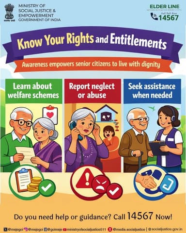 Know your rights and speak up—senior citizens can call Elder Line 14567 for help and support. #AgeingWithDignity