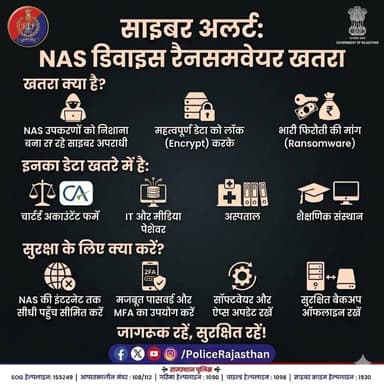 साइबर अलर्ट: NAS डिवाइस पर बढ़ा खतरा!
क्या है खतरा?
साइबर ठग अब संस्थानों के NAS सिस्टम को निशाना बना रहे हैं।
कैसे कर...