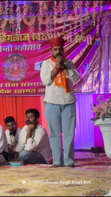 श्री सैणल धाम जुडिया में जयंती महोत्सव में पहुंचे JNVU जोधपुर के छात्रनेता मोती सिंह जोधा...