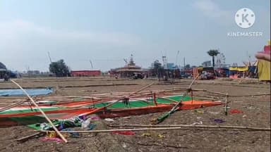 बांका, भीषण आंधी तूफान से रघुनाथपुर का महा रूद्र यज्ञ प्रभावित।कई पंडाल उड़े,मूर्तियों को नुकसान। #अमरपुर #newsbanka #वा...