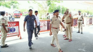 మంగళగిరి: ప్రత్యేక అసెంబ్లీ సమావేశం సందర్భంగా భద్రతా ఏర్పాట్లను పరిశీలించిన జిల్లా ఎస్పీ వకుల్ జిందల్