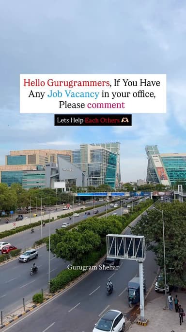 Gurugram Job Alert | Let’s Help Each Other Grow 🤝
Hello Gurugrammers 👋
Agar aapki company ya office me koi job vacancy ...