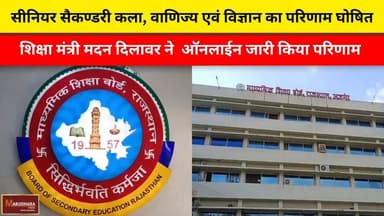 सीनियर सैकण्डरी कला, वाणिज्य एवं विज्ञान का परिणाम घोषित
शिक्षा मंत्री मदन दिलावर ने ऑनलाईन जारी किया परिणाम
#ajmer #tr...