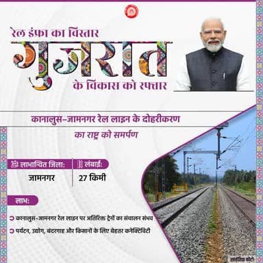 कानालुस–जामनगर रेल लाइन दोहरीकरण से क्षेत्र में रेल कनेक्टिविटी को मिल रही है मजबूती साथ ही पर्यटन और व्यापार को मिल रहा है बढ़ावा ।
#ViksitGujarat4ViksitBharat
#RailInfra4Gujarat
@railminindia