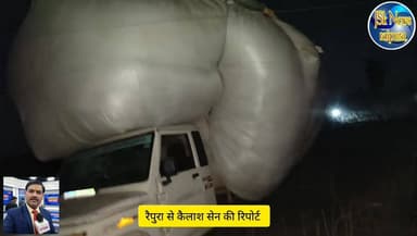 रैपुरा तहसीलदार द्वारा अवैध रूप से भूसे का परिवहन कर रहे एक वाहन को पकड़ा की कार्यवाही