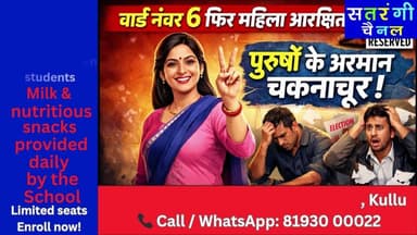 Nagar Panchayat Bhuntar Ward No. 6 फिर हुआ महिला आरक्षित: पुरुष उम्मीदवारों के सपनों पर लगा ब्रेक”| देखें वीडियो और हमार...