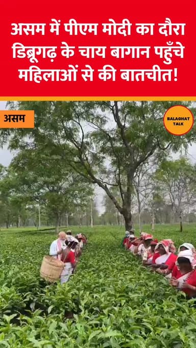 असम: प्रधानमंत्री नरेंद्र मोदी ने आज सुबह डिब्रूगढ़ में एक चाय बागान का दौरा किया और वहां काम करने वाली महिलाओं से बातची...
