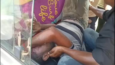 চন্দ্রকোনা ১: জাড়া মনসা মন্দির সংলগ্ন এলাকায় যাত্রীবাহী বাস ও বাইকের মধ্যে সংঘর্ষ , আহত বাইক আরোহী