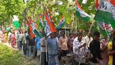 জয়নগর ১: রাজাপুর করাবেগে তৃণমূল কংগ্রেসের বর্ণাঢ্য পথযাত্রা