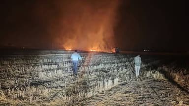 ग्राम मिर्जापुर के खेतों में नरवाई जलाते पाए जाने पर त्वरित कार्रवाई—फायर ब्रिगेड द्वारा आग पर काबू, संबंधित व्यक्तियों ...