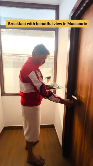 Breakfast with beautiful view in #Mussoorie #viralvídeo #updates #newreel