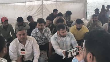 करनाल: अनाज मंडी में यूथ कांग्रेस का किसानों के मुद्दे पर धरना