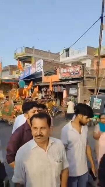 हनुमान जयंती पर लोहागरा बाजार में भव्य शोभायात्रा, श्रद्धालुओं की उमड़ी भीड़